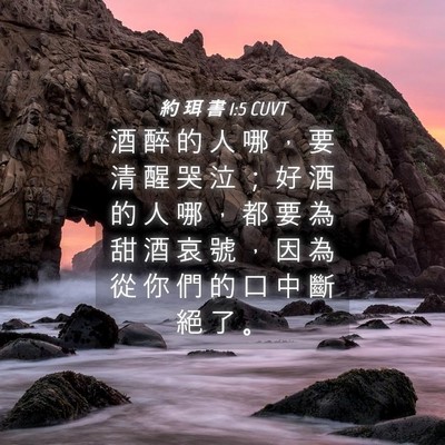 Picture 04 - 約 珥 書 1:5 CUVT - 酒 醉 的 人 哪 ， 要 清 醒 哭 泣 ； - Bible Verse Picture