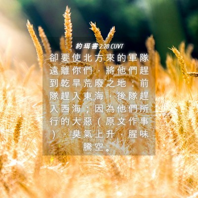 Picture 04 - 約 珥 書 2:20 CUVT - 卻 要 使 北 方 來 的 軍 隊 遠 離 你 - Bible Verse Picture