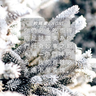 Picture 04 - 約 珥 書 2:26 CUVT - 你 們 必 多 吃 而 得 飽 足 就 讚 美 - Bible Verse Picture