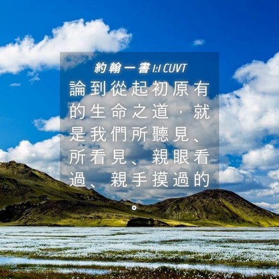 Picture 04 - 約 翰 一 書 1:1 CUVT - 論 到 從 起 初 原 有 的 生 命 之 道 - Bible Verse Picture