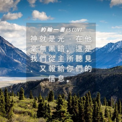 Picture 04 - 約 翰 一 書 1:5 CUVT - 神 就 是 光 ， 在 他 毫 無 黑 暗 。 - Bible Verse Picture