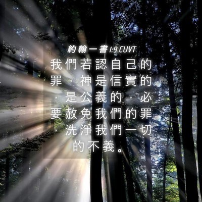 Picture 04 - 約 翰 一 書 1:9 CUVT - 我 們 若 認 自 己 的 罪 ， 神 是 信 - Bible Verse Picture