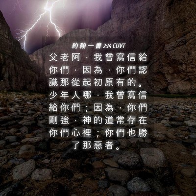 Picture 04 - 約 翰 一 書 2:14 CUVT - 父 老 阿 ， 我 曾 寫 信 給 你 們 ， - Bible Verse Picture
