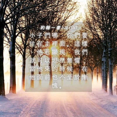 Picture 04 - 約 翰 一 書 2:28 CUVT - 小 子 們 哪 ， 你 們 要 住 在 主 裡 - Bible Verse Picture