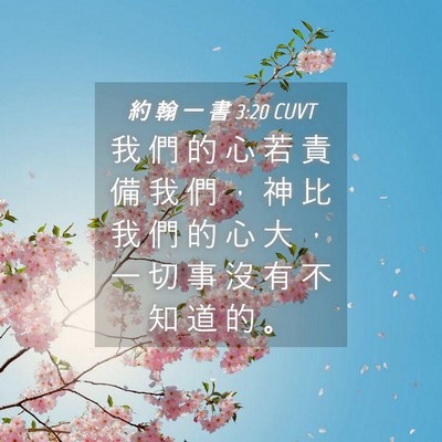 Picture 04 - 約 翰 一 書 3:20 CUVT - 我 們 的 心 若 責 備 我 們 ， 神 比 - Bible Verse Picture