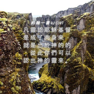Picture 04 - 約 翰 一 書 4:2 CUVT - 凡 靈 認 耶 穌 基 督 是 成 了 肉 身 - Bible Verse Picture