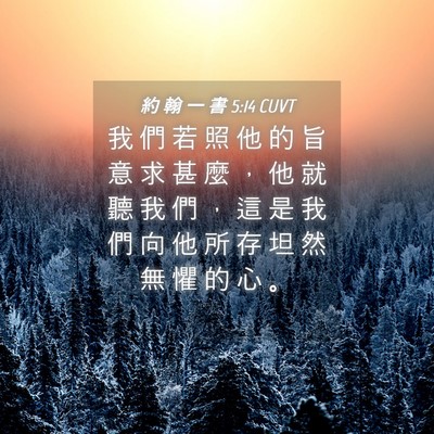 Picture 04 - 約 翰 一 書 5:14 CUVT - 我 們 若 照 他 的 旨 意 求 甚 麼 ， - Bible Verse Picture