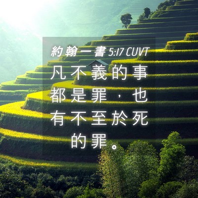 Picture 04 - 約 翰 一 書 5:17 CUVT - 凡 不 義 的 事 都 是 罪 ， 也 有 不 - Bible Verse Picture