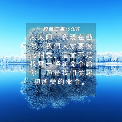 Picture 04 - 約 翰 二 書 1:5 CUVT - 太 太 阿 ， 我 現 在 勸 你 ， 我 們 - Bible Verse Picture