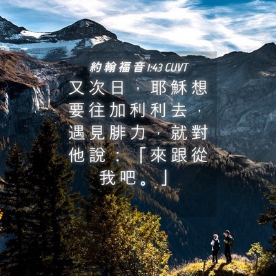 Picture 04 - 約 翰 福 音 1:43 CUVT - 又 次 日 ， 耶 穌 想 要 往 加 利 利 - Bible Verse Picture