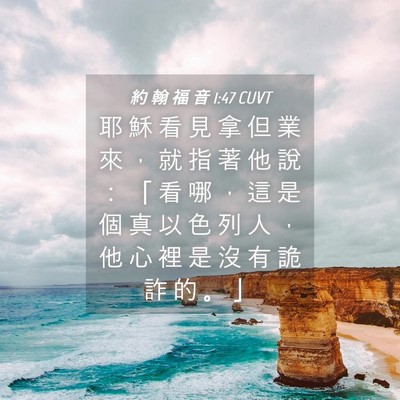 Picture 04 - 約 翰 福 音 1:47 CUVT - 耶 穌 看 見 拿 但 業 來 ， 就 指 著 - Bible Verse Picture