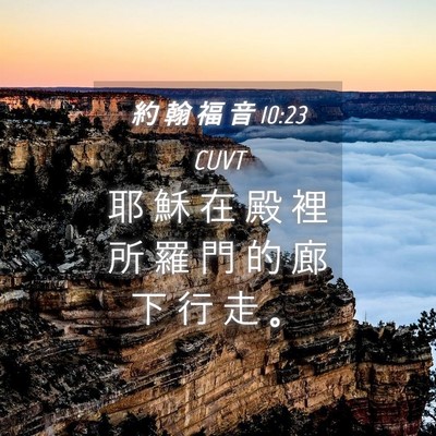 Picture 04 - 約 翰 福 音 10:23 CUVT - 耶 穌 在 殿 裡 所 羅 門 的 廊 下 行 - Bible Verse Picture
