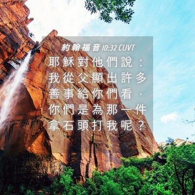 Picture 04 - 約 翰 福 音 10:32 CUVT - 耶 穌 對 他 們 說 ： 我 從 父 顯 出 - Bible Verse Picture