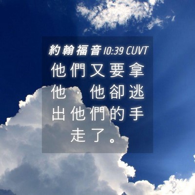 Picture 04 - 約 翰 福 音 10:39 CUVT - 他 們 又 要 拿 他 ， 他 卻 逃 出 他 - Bible Verse Picture