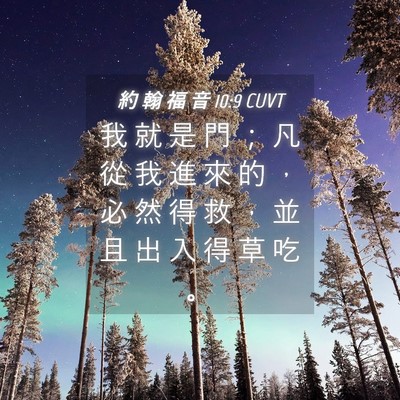 Picture 04 - 約 翰 福 音 10:9 CUVT - 我 就 是 門 ； 凡 從 我 進 來 的 ， - Bible Verse Picture