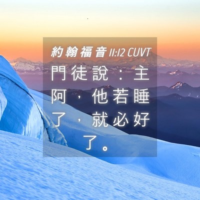 Picture 04 - 約 翰 福 音 11:12 CUVT - 門 徒 說 ： 主 阿 ， 他 若 睡 了 ， - Bible Verse Picture