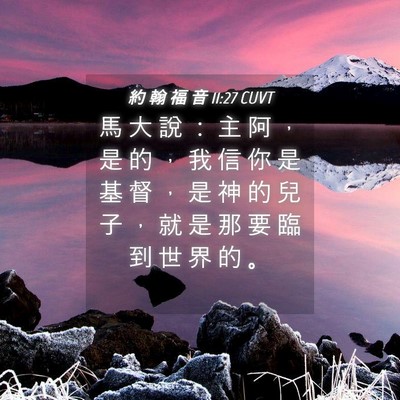 Picture 04 - 約 翰 福 音 11:27 CUVT - 馬 大 說 ： 主 阿 ， 是 的 ， 我 信 - Bible Verse Picture