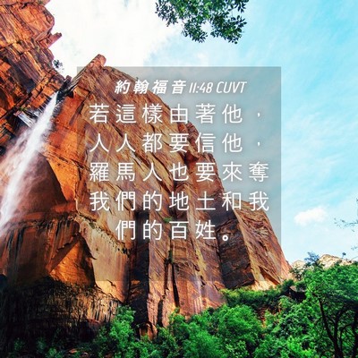 Picture 04 - 約 翰 福 音 11:48 CUVT - 若 這 樣 由 著 他 ， 人 人 都 要 信 - Bible Verse Picture