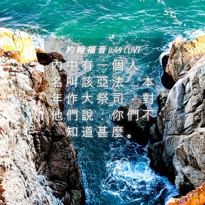 Picture 04 - 約 翰 福 音 11:49 CUVT - 內 中 有 一 個 人 ， 名 叫 該 亞 法 - Bible Verse Picture