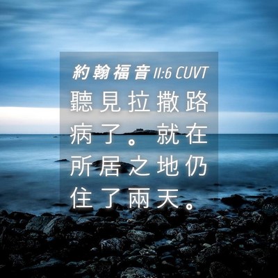 Picture 04 - 約 翰 福 音 11:6 CUVT - 聽 見 拉 撒 路 病 了 。 就 在 所 居 - Bible Verse Picture