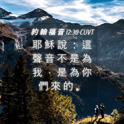 Picture 04 - 約 翰 福 音 12:30 CUVT - 耶 穌 說 ： 這 聲 音 不 是 為 我 ， - Bible Verse Picture