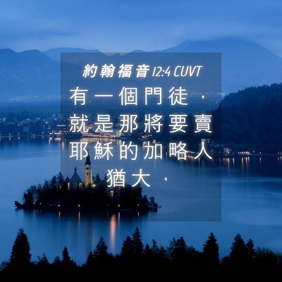 Picture 04 - 約 翰 福 音 12:4 CUVT - 有 一 個 門 徒 ， 就 是 那 將 要 賣 - Bible Verse Picture