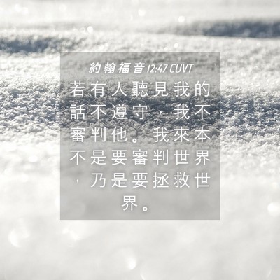 Picture 04 - 約 翰 福 音 12:47 CUVT - 若 有 人 聽 見 我 的 話 不 遵 守 ， - Bible Verse Picture