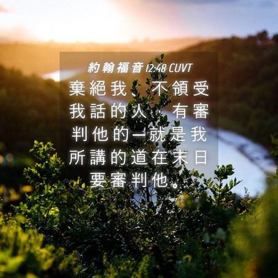 Picture 04 - 約 翰 福 音 12:48 CUVT - 棄 絕 我 、 不 領 受 我 話 的 人 ， - Bible Verse Picture