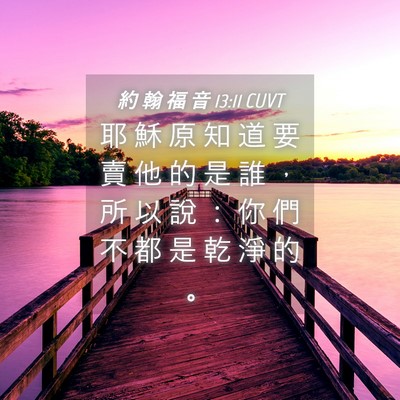 Picture 04 - 約 翰 福 音 13:11 CUVT - 耶 穌 原 知 道 要 賣 他 的 是 誰 ， - Bible Verse Picture
