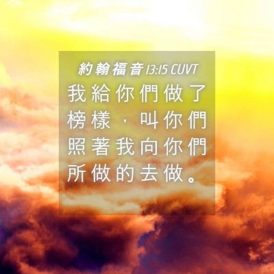 Picture 04 - 約 翰 福 音 13:15 CUVT - 我 給 你 們 做 了 榜 樣 ， 叫 你 們 - Bible Verse Picture