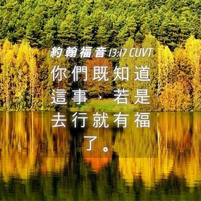 Picture 04 - 約 翰 福 音 13:17 CUVT - 你 們 既 知 道 這 事 ， 若 是 去 行 - Bible Verse Picture