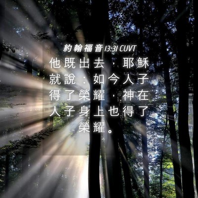 Picture 04 - 約 翰 福 音 13:31 CUVT - 他 既 出 去 ， 耶 穌 就 說 ： 如 今 - Bible Verse Picture