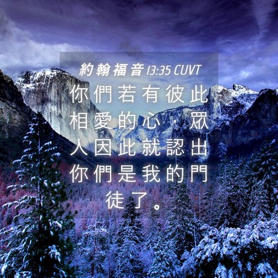 Picture 04 - 約 翰 福 音 13:35 CUVT - 你 們 若 有 彼 此 相 愛 的 心 ， 眾 - Bible Verse Picture