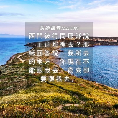 Picture 04 - 約 翰 福 音 13:36 CUVT - 西 門 彼 得 問 耶 穌 說 ： 主 往 那 - Bible Verse Picture
