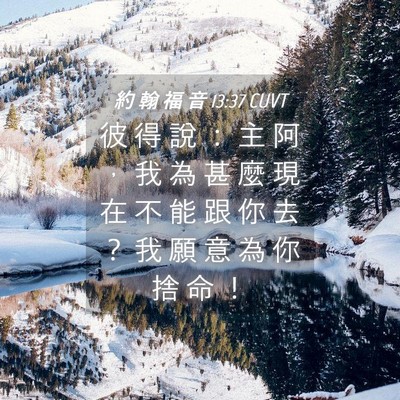 Picture 04 - 約 翰 福 音 13:37 CUVT - 彼 得 說 ： 主 阿 ， 我 為 甚 麼 現 - Bible Verse Picture