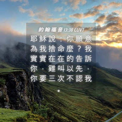 Picture 04 - 約 翰 福 音 13:38 CUVT - 耶 穌 說 ： 你 願 意 為 我 捨 命 麼 - Bible Verse Picture