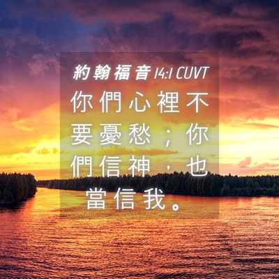 Picture 04 - 約 翰 福 音 14:1 CUVT - 你 們 心 裡 不 要 憂 愁 ； 你 們 信 - Bible Verse Picture