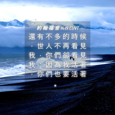 Picture 04 - 約 翰 福 音 14:19 CUVT - 還 有 不 多 的 時 候 ， 世 人 不 再 - Bible Verse Picture