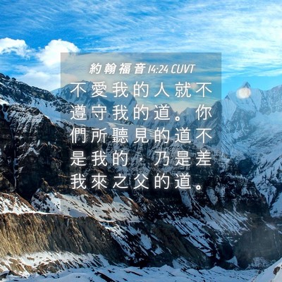Picture 04 - 約 翰 福 音 14:24 CUVT - 不 愛 我 的 人 就 不 遵 守 我 的 道 - Bible Verse Picture