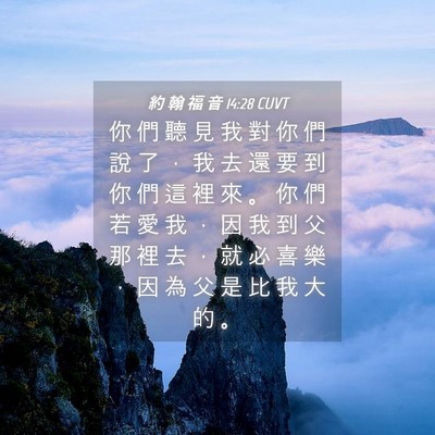 Picture 04 - 約 翰 福 音 14:28 CUVT - 你 們 聽 見 我 對 你 們 說 了 ， 我 - Bible Verse Picture