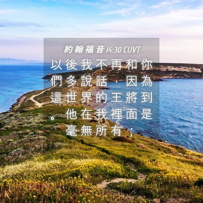 Picture 04 - 約 翰 福 音 14:30 CUVT - 以 後 我 不 再 和 你 們 多 說 話 ， - Bible Verse Picture