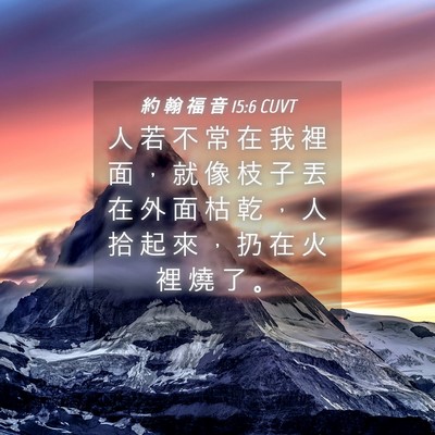 Picture 04 - 約 翰 福 音 15:6 CUVT - 人 若 不 常 在 我 裡 面 ， 就 像 枝 - Bible Verse Picture