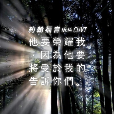 Picture 04 - 約 翰 福 音 16:14 CUVT - 他 要 榮 耀 我 ， 因 為 他 要 將 受 - Bible Verse Picture