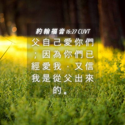 Picture 04 - 約 翰 福 音 16:27 CUVT - 父 自 己 愛 你 們 ； 因 為 你 們 已 - Bible Verse Picture