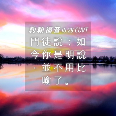 Picture 04 - 約 翰 福 音 16:29 CUVT - 門 徒 說 ： 如 今 你 是 明 說 ， 並 - Bible Verse Picture