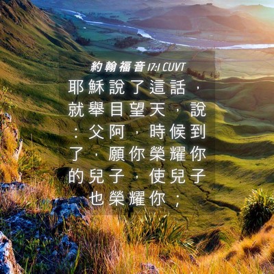 Picture 04 - 約 翰 福 音 17:1 CUVT - 耶 穌 說 了 這 話 ， 就 舉 目 望 天 - Bible Verse Picture
