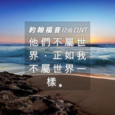 Picture 04 - 約 翰 福 音 17:16 CUVT - 他 們 不 屬 世 界 ， 正 如 我 不 屬 - Bible Verse Picture