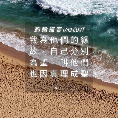 Picture 04 - 約 翰 福 音 17:19 CUVT - 我 為 他 們 的 緣 故 ， 自 己 分 別 - Bible Verse Picture