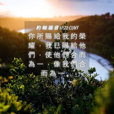 Picture 04 - 約 翰 福 音 17:22 CUVT - 你 所 賜 給 我 的 榮 耀 ， 我 已 賜 - Bible Verse Picture