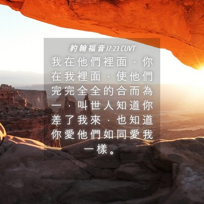 Picture 04 - 約 翰 福 音 17:23 CUVT - 我 在 他 們 裡 面 ， 你 在 我 裡 面 - Bible Verse Picture